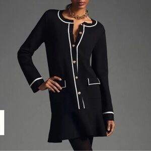 Anthropologie Black and White Mini Dress